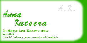 anna kutsera business card